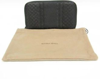Bottega Veneta Pre-owned Wallets, male, Black, Size: ONE SIZE Pre-owned Intrecciato Long Wallet