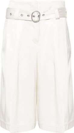 Jil Sander high-waist satin shorts - women - Cotton/Silk/Viscose - 36 - Neutrals