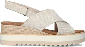 Toms Toms, Schoenen, Dames, Beige, 40 EU, Katoen, Beige Crossover Sandalen voor Vrouwen