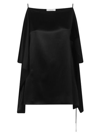 The Row Black Koray Asymmetrical Draped Top