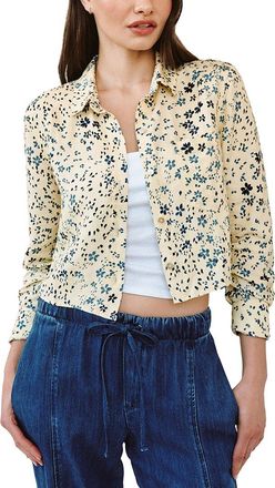 Bella Dahl Linen-Blend Cropped Shirt