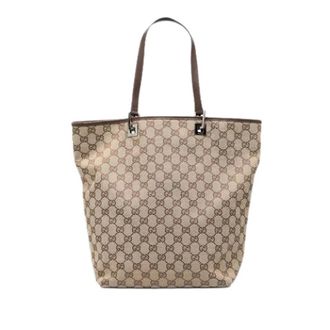 Gucci Pre-owned Tote Bags, female, Beige, Size: ONE SIZE Pre-owned Canvas Tote