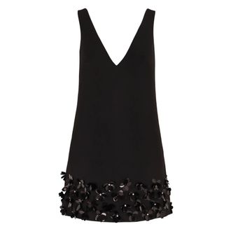 Self Portrait Party Dresses, female, Black, XS, Embroidered Crepe Dress with Sequins