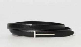 Tom Ford Cintura regolabile in pelle di vitello con fibbia monogramma T