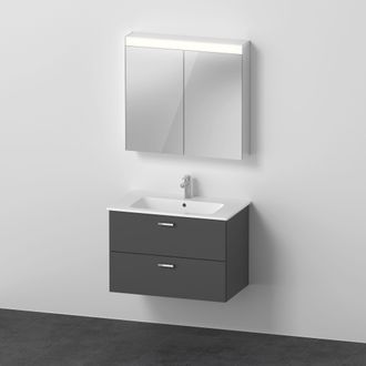 Duravit Duravit - Xbase, Juego De Muebles De Pared, Con Espejo Led, Lavabo