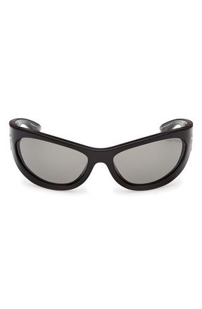 Tom Ford Leona 62mm Cat Eye Sunglasses in Shiny Black /Smoke Lens at Nordstrom