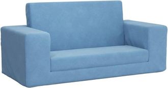 vidaXL Sofá cama de niños 2 plazas felpa suave azul vidaXL