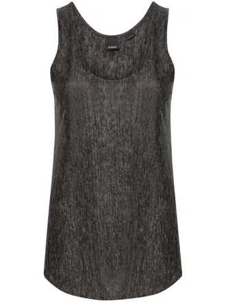 Pinko Cars linnen tanktop - Zwart