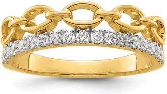 Diamond2Deal 14k Two-tone Lab Grown Diamond Wedding Band Ring 0.33Ct Clarity- VS Color- D-E