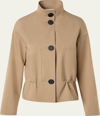 Akris Techno Cotton Poplin Short Parka Jacket