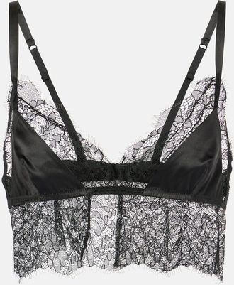 Dolce & Gabbana Lace-trimmed satin bralette