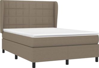 vidaXL Vidaxl - Cama Box Spring Con Colch&oacute;n Tela Gris Taupe 140x190 Cm