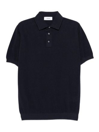 Lardini Blue Navy Cotton Short Sleeve Polo