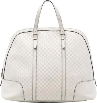 Gucci Pre-owned Handbags, female, White, Size: ONE SIZE Pre-owned Leather Top Handle Bag
