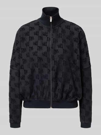 HUGO BOSS Oversized Sweatjacke aus Baumwoll-Mix Modell TERRYMONOGRAM_JACKET in Black, Gr&ouml;&szlig;e S
