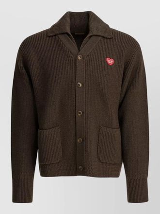 Human Made wool cardigan long sleeves ribbed texture pockets