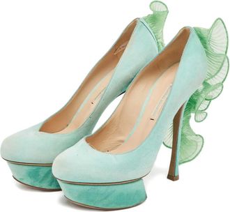 Nicholas Kirkwood 2024 140 mm suède pumps - Groen