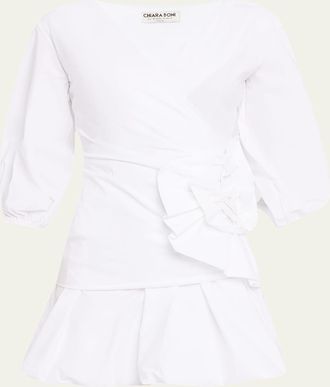 La Petite Robe Di Chiara Boni Flower Ruffle Bubble Mini Dress