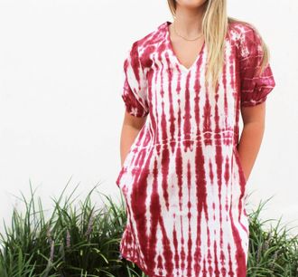 Starkx Tie Dye Lucia Dress In Garnet
