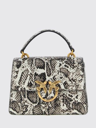 Pinko Love Bag One Python-Print Leather Mini Handbag with Logo