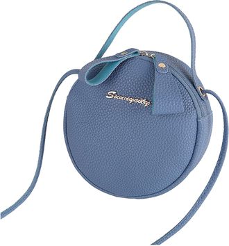Generic Stylish Womens Messenger Crossbody Bag Compact Circular Design Portable Shoulder Carryall Day Purse (Blue, One Size)
