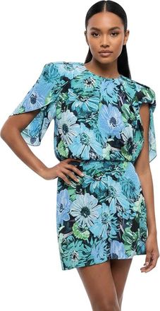 Stella McCartney Sky Blue Floral Crew Neck Mini Dress