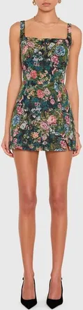 Amanda Uprichard Rhonda Floral Tapestry Romper in Mcht Multi at Nordstrom, Size X-Small
