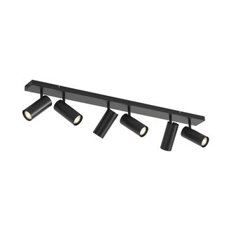 QAZQA Qazqa L&aacute;mpara De Techo Moderna Negra 102cm 6-luces Ajustable