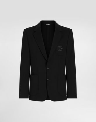 Dolce & Gabbana Stretch Jersey Portofino Jacket - Man Suits And Blazers Black Viscose 44
