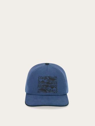 Ferragamo Men Macro logo baseball cap Blue