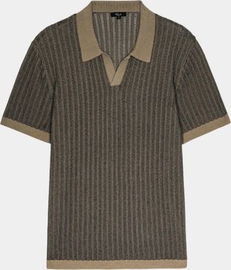 Rails Men & apos;s Langley Ripple Open Knit Short-Sleeve Polo Shirt