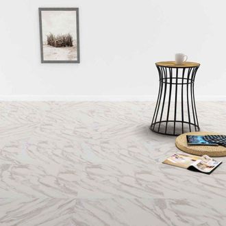 vidaXL vidaXL Tavole per Pavimenti 55 pcs Bianco 5,11 m&sup2; PVC