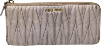 Miu Miu Pre-owned Wallets, female, Purple, Size: ONE SIZE Pre-owned Leather Wallet