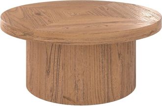 Rendez-Vous Déco Mesa de centro redonda de madera de olmo