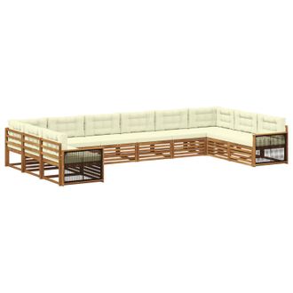 vidaXL Juegos De Sof&aacute;s 10 Uds. Madera De Acacia S&oacute;lida Vidaxl