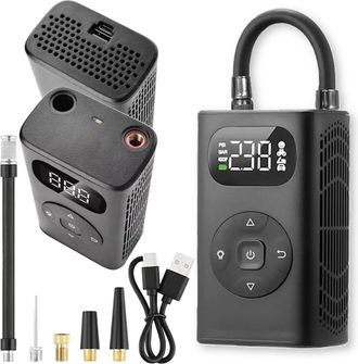OEM Bomba El&eacute;ctrica Para Coche + Bater&iacute;a Externa Usb, Compresor De Mano, Linterna