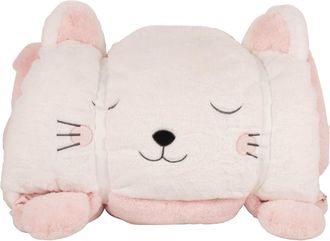 Maisons du monde Saco de dormir infantil gato blanco, rosa y dorado
