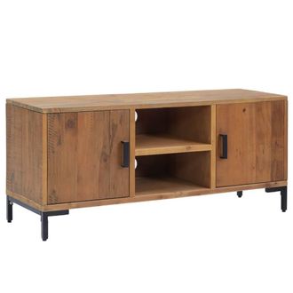 Berkfield Home TV Cabinet Brown 110x35x48 cm Solid Pinewood | Size: 110 x 35 x 48 cm