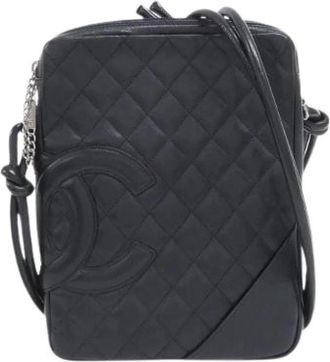 Chanel Pre-owned Cambon Line Calf Shoulder Bag - Dames - Vintage Schoudertas - Zwart - ONE Size - Leer - Vintage