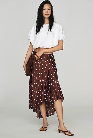 Maeve Satin High-Low Slip Skirt