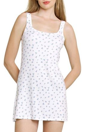 Honeydew Intimates Blissful Pointelle Chemise in Ivory Ditsy at Nordstrom, Size X-Large