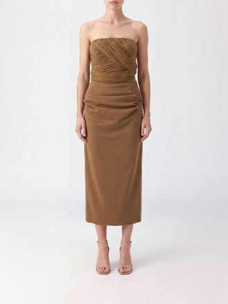 Magda Butrym Draped Off-the-Shoulder Midi Sheath Dress in Cupro