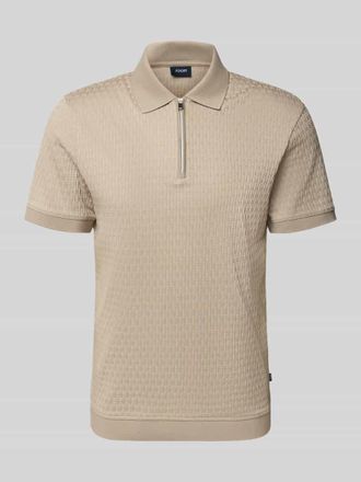 Joop Slim Fit Poloshirt mit Rei&szlig;verschluss Modell Franciscojose in Beige, Gr&ouml;&szlig;e L