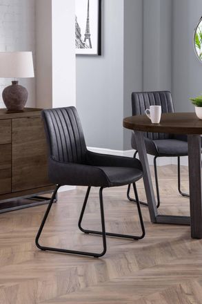 Julian Bowen Soho Upholstered Dining Chair (Set of 2) in Black