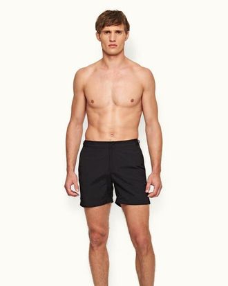 Orlebar Brown Bulldog Mid-Length Swim Shorts in Black at Nordstrom, Size 40