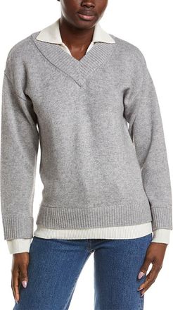 Naadam Naadam Premium Wool & Cashmere-Blend Layered Polo Sweater