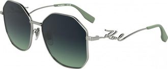 Karl Lagerfeld Womens KL358S 57 041 Sunglasses - Silver - One Size