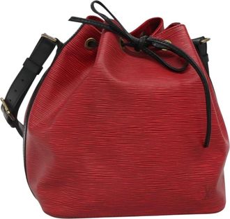 Louis Vuitton Petit Noe Handbag Two Tone Epi Leather Red Leather Bag (Pre-Owned)