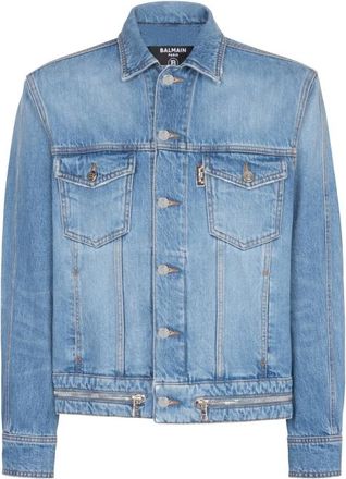 Balmain Denim jacket with zip fastening, Brand Size 48 (US Size 38)