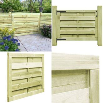 vidaXL Cancello da Giardino in Legno di Pino Impregnato 100x75cm Verde - Cancello in pino impregnato - Recinzione in legno